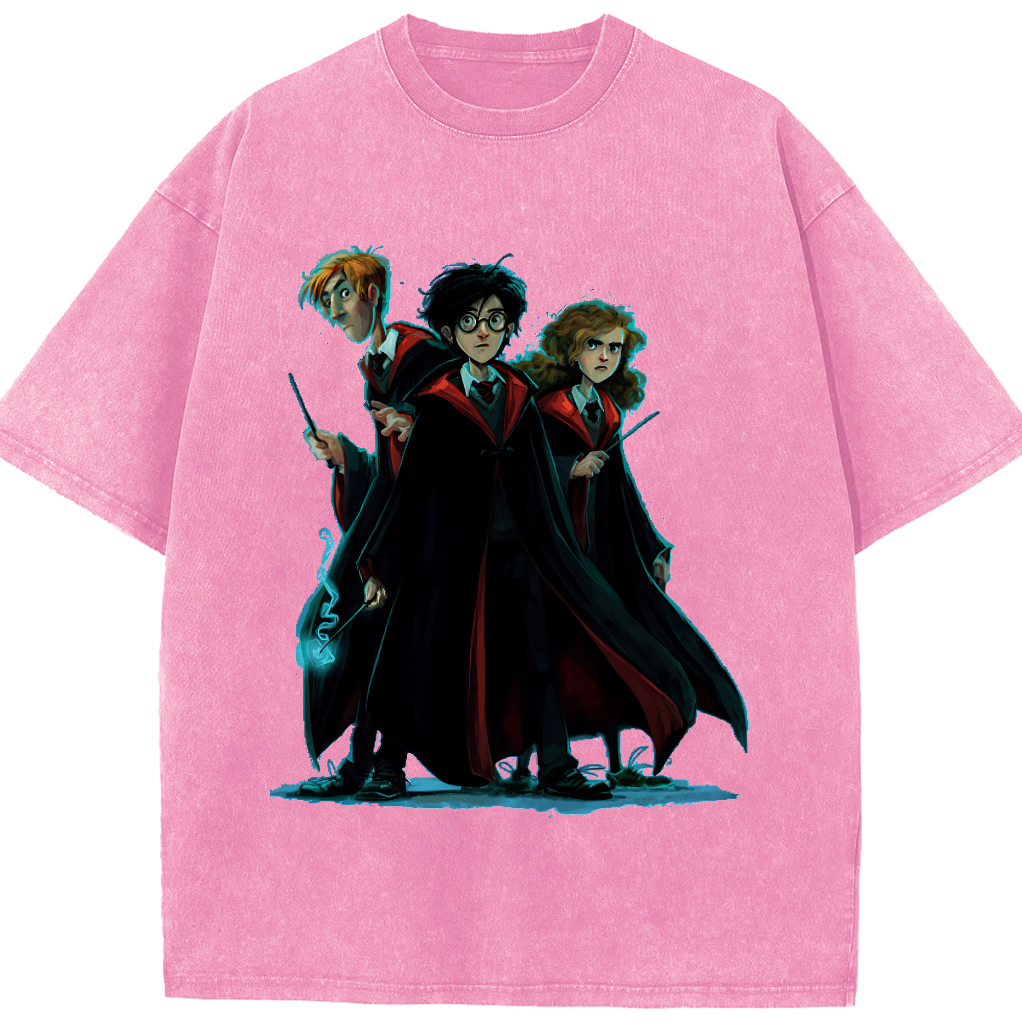 （画像用） Harry Potter ハリー・ポッターシリーズ 綿100% ヴィンテージ風 半袖Tシャツ（フロントプリント）